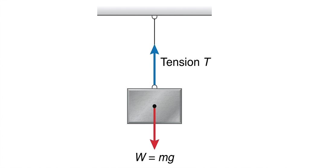 Tension and Weight in a suspended block